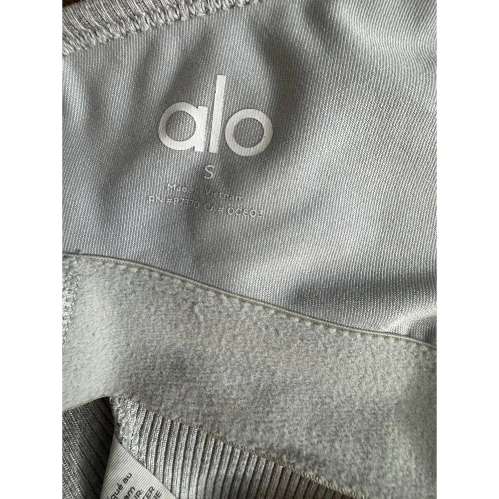 Alo Yoga Women's Ribbed T-Back Crop Tank Top Heather Grey Size Small